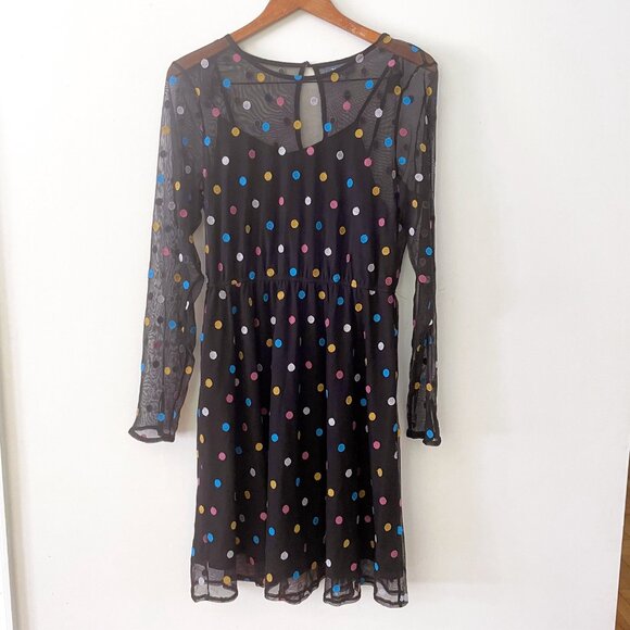 Modcloth Dazzle Do It Dotted Cotton Dress, Size Large - Picture 2 of 5